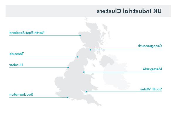 Map of industrial clusters in the uk